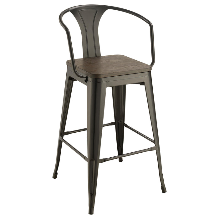 Cavalier 3-piece Square Bar Table Set Dark Elm and Black - Furniture Land (Milwaukee, WI)