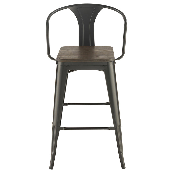 Cavalier 3-piece Square Bar Table Set Dark Elm and Black - Furniture Land (Milwaukee, WI)