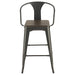 Cavalier 3-piece Square Bar Table Set Dark Elm and Black - Furniture Land (Milwaukee, WI)