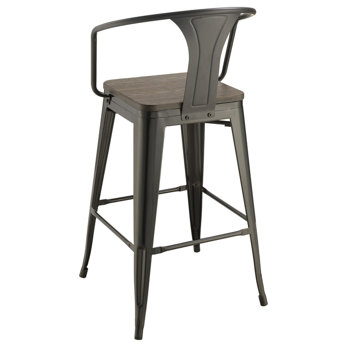 Cavalier 3-piece Square Bar Table Set Dark Elm and Black - Furniture Land (Milwaukee, WI)