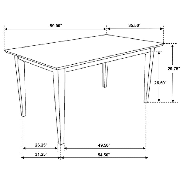 Gabriel 5-piece Rectangular 59-inch Closed Back Dining Set Cappuccino - Furniture Land (Milwaukee, WI)