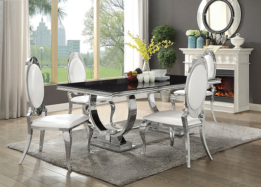 Antoine Rectangular Glass Top Dining Set Chrome - Furniture Land (Milwaukee, WI)