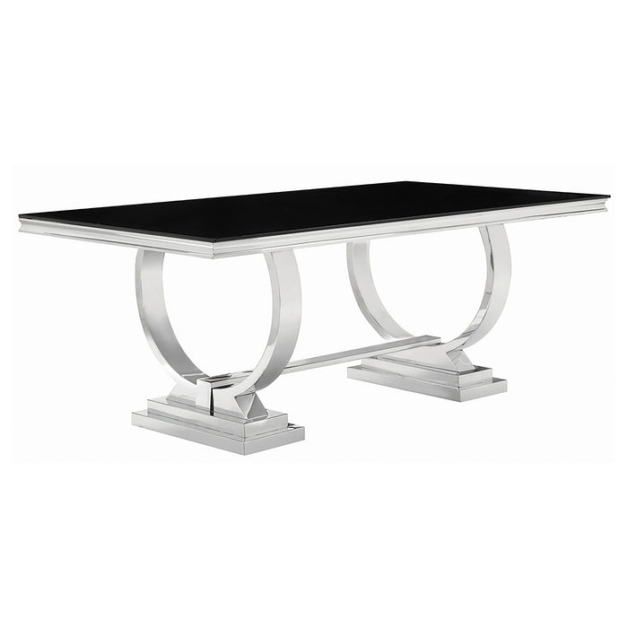 Antoine Rectangular Glass Top Dining Set Chrome - Furniture Land (Milwaukee, WI)