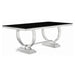Antoine Rectangular Glass Top Dining Set Chrome - Furniture Land (Milwaukee, WI)