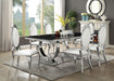 Antoine Rectangular Glass Top Dining Set Chrome - Furniture Land (Milwaukee, WI)