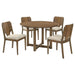 Crestmore 5-piece 46-inch Round Wood Dining Table Set Walnut - Furniture Land (Milwaukee, WI)