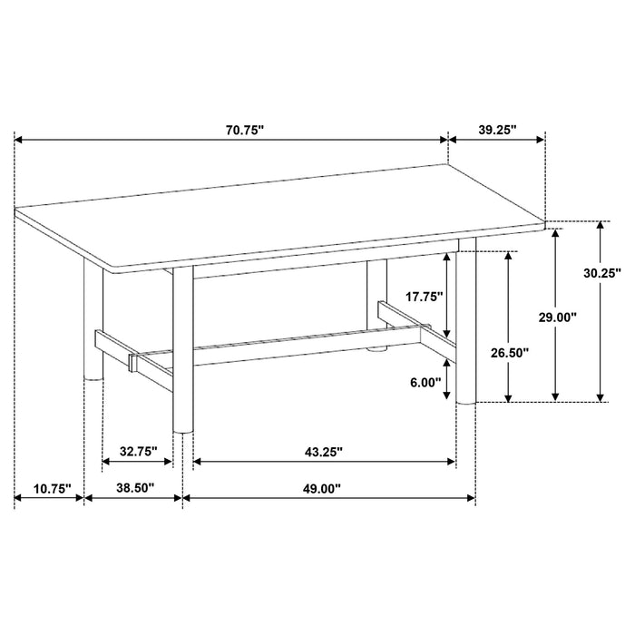 Crestmore 71-inch Rectangular Wood Dining Table Walnut - Furniture Land (Milwaukee, WI)