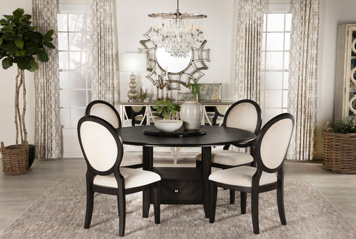Twyla 5-piece Round Dining Set Dark Cocoa and Cream - Furniture Land (Milwaukee, WI)