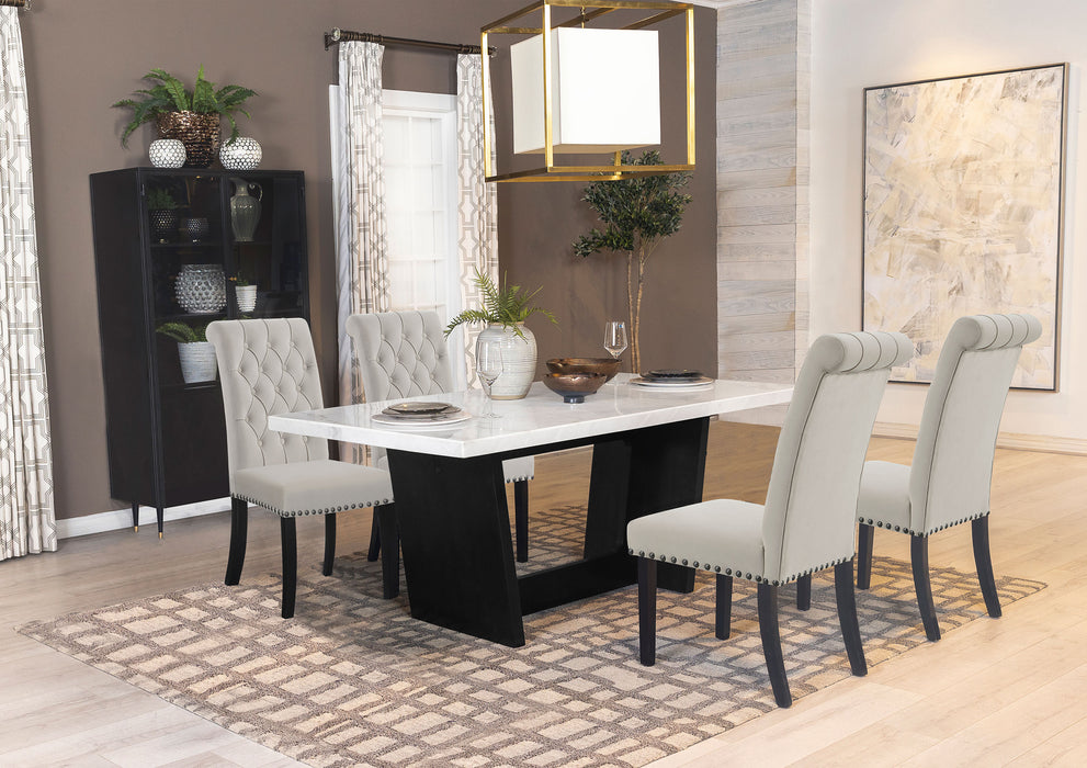 Sherry Rectangular Marble Top Dining Table set - Furniture Land (Milwaukee, WI)