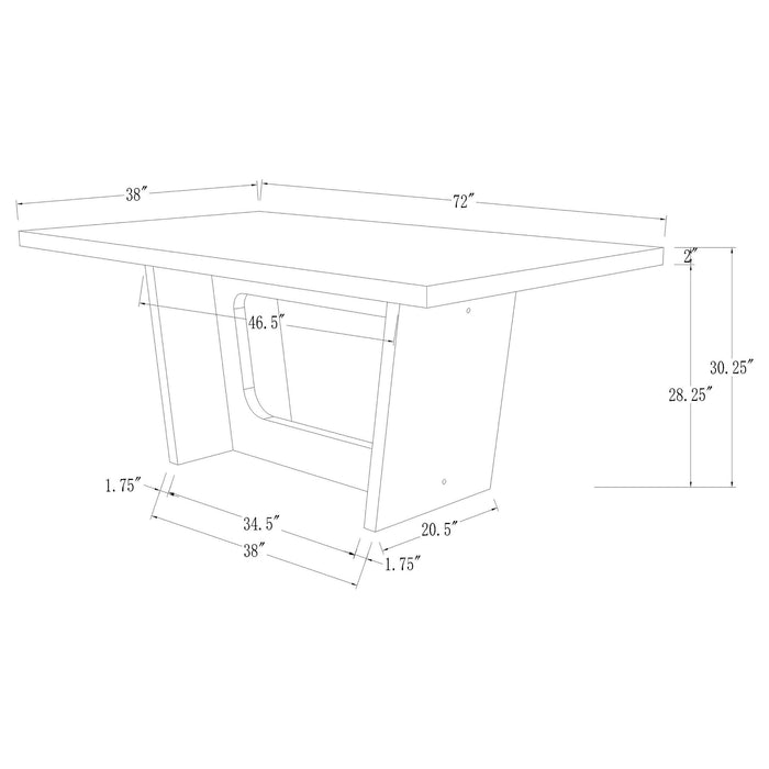 Sherry Rectangular Marble Top Dining Table set - Furniture Land (Milwaukee, WI)