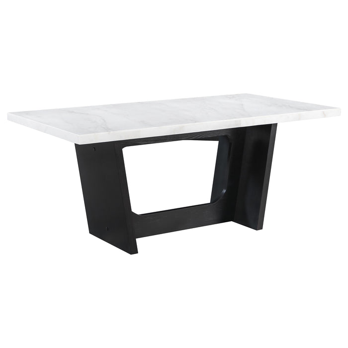 Sherry Rectangular Marble Top Dining Table set - Furniture Land (Milwaukee, WI)
