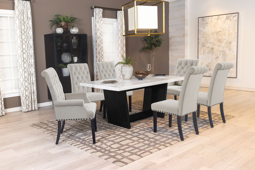 Sherry Rectangular Marble Top Dining Table set - Furniture Land (Milwaukee, WI)