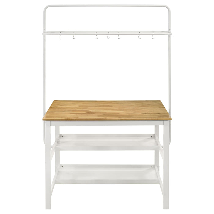 Edgeworth 3-piece Kitchen Island Counter Table Set White - Furniture Land (Milwaukee, WI)