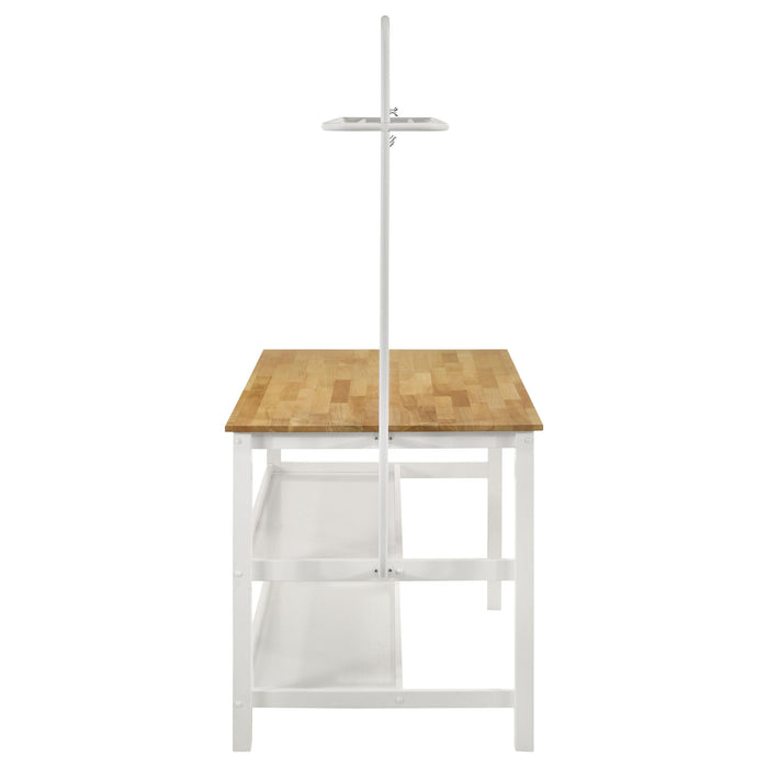 Edgeworth 3-piece Kitchen Island Counter Table Set White - Furniture Land (Milwaukee, WI)