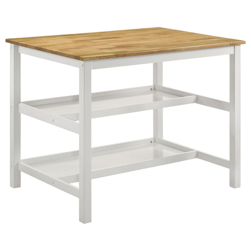 Edgeworth Kitchen Island Counter Table Brown and White - Furniture Land (Milwaukee, WI)