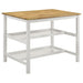 Edgeworth Kitchen Island Counter Table Brown and White - Furniture Land (Milwaukee, WI)