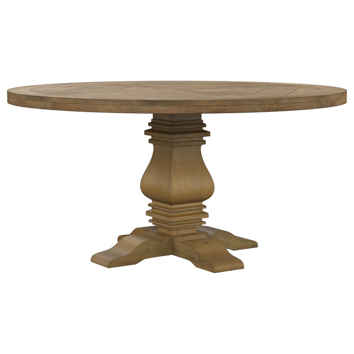 Florence 5-piece Round Dining Table Set Rustic Honey - Furniture Land (Milwaukee, WI)