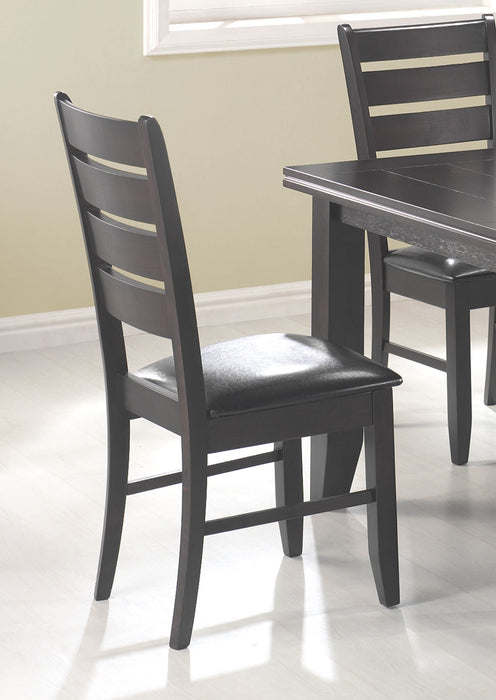 Dalila Ladder Back Side Chairs Cappuccino and Black (Set of 2) - Furniture Land (Milwaukee, WI)