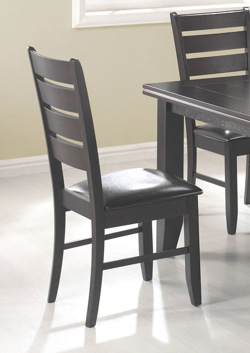 Dalila Ladder Back Side Chairs Cappuccino and Black (Set of 2) - Furniture Land (Milwaukee, WI)