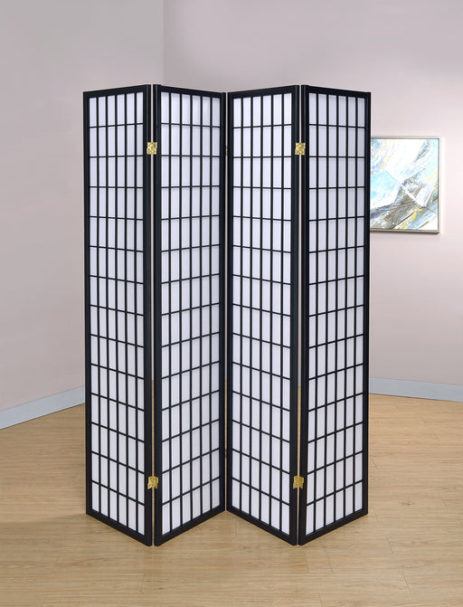 Roberto 4-panel Folding Screen Black and White - Furniture Land (Milwaukee, WI)