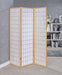 Carrie 3-panel Folding Screen Natural and White - Furniture Land (Milwaukee, WI)