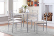Anna Fontana 5-piece Rectangular Dining Set Brushed Silver - Furniture Land (Milwaukee, WI)