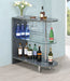 Adolfo 3-tier Bar Table Glossy Grey and Clear - Furniture Land (Milwaukee, WI)