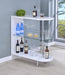 Adolfo 3-tier Bar Table Glossy White and Clear - Furniture Land (Milwaukee, WI)