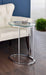 Kyle Oval Snack Table Chrome and Clear - Furniture Land (Milwaukee, WI)