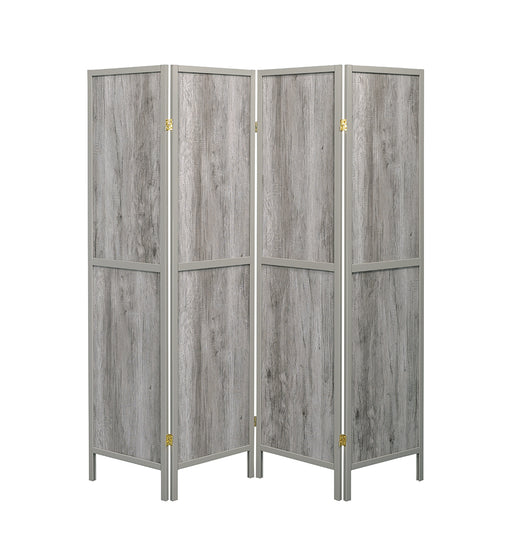 Deepika 4-panel Folding Screen Grey Driftwood - Furniture Land (Milwaukee, WI)