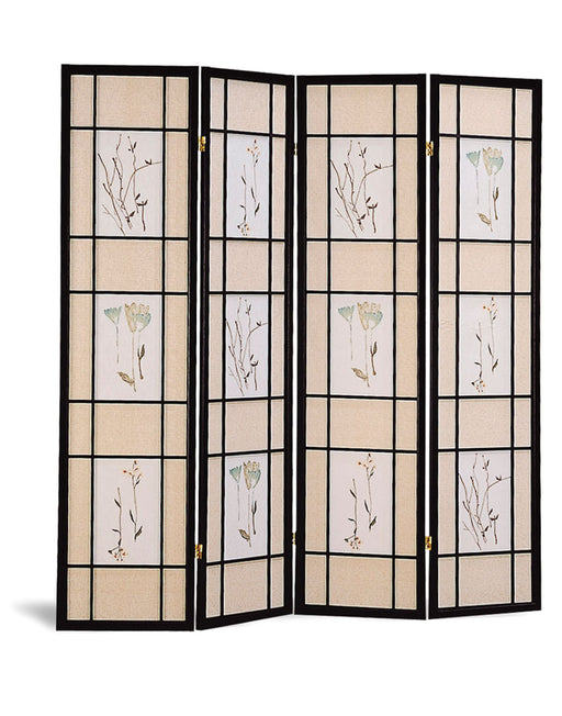 Catabella 4-panel Floral Print Folding Screen Multi-color - Furniture Land (Milwaukee, WI)