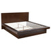 Jessica Eastern King & Queen Platform Bed with Rail Seating Cappuccino - Furniture Land (Milwaukee, WI)