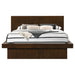 Jessica Eastern King & Queen Platform Bed with Rail Seating Cappuccino - Furniture Land (Milwaukee, WI)
