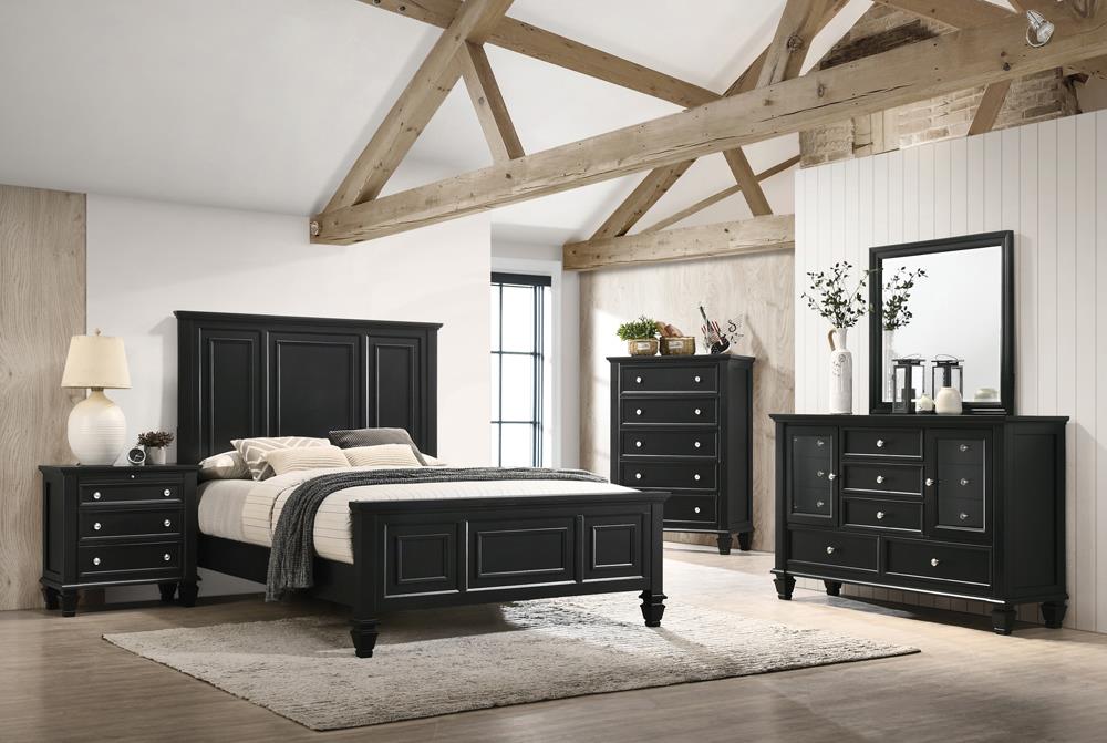 Sandy Beach 4 & 5 Piece Storage Bedroom Set with Sleigh Headboard E.King, Queen, & Cal.King - Furniture Land (Milwaukee, WI)