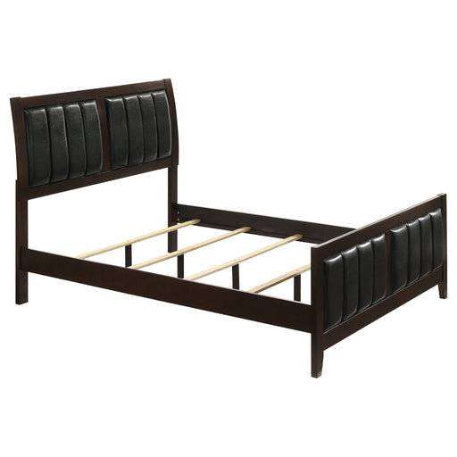 Carlton Full & Twin Upholstered Panel Bed Cappuccino and Black - Furniture Land (Milwaukee, WI)