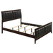 Carlton California King, E.King, & Queen Upholstered Bed Cappuccino and Black - Furniture Land (Milwaukee, WI)