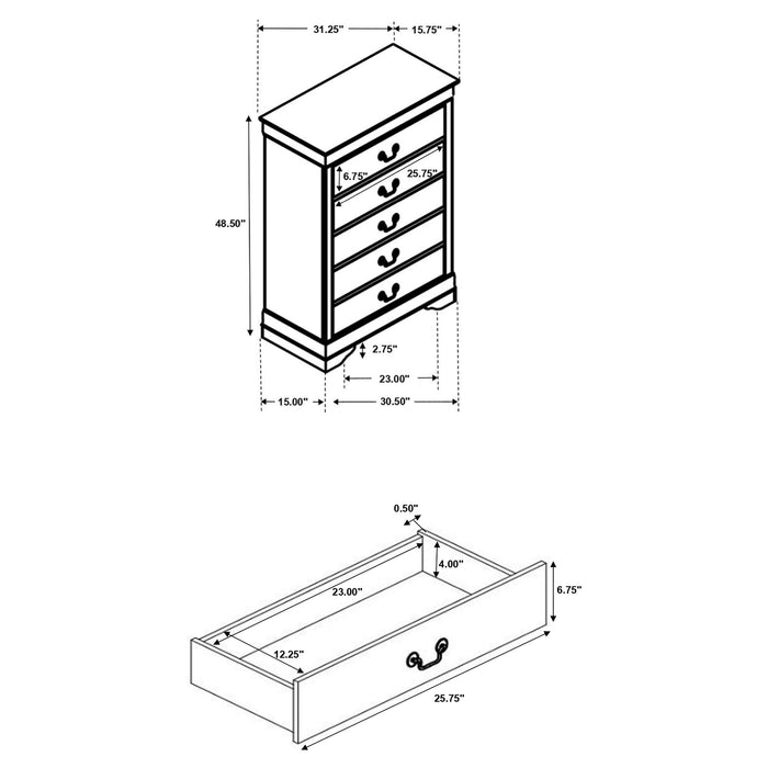 Louis Philippe Chest Brown - Furniture Land (Milwaukee, WI)