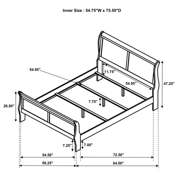 Louis Philippe Eastern King, Full, & Queen Bed - Furniture Land (Milwaukee, WI)