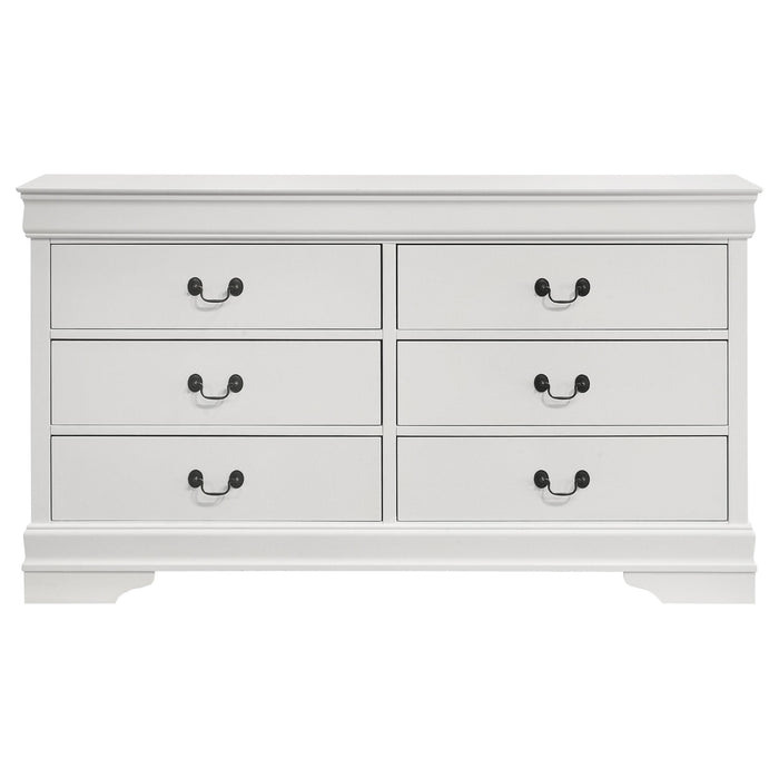 Louis Philippe 6-drawer Dresser White - Furniture Land (Milwaukee, WI)
