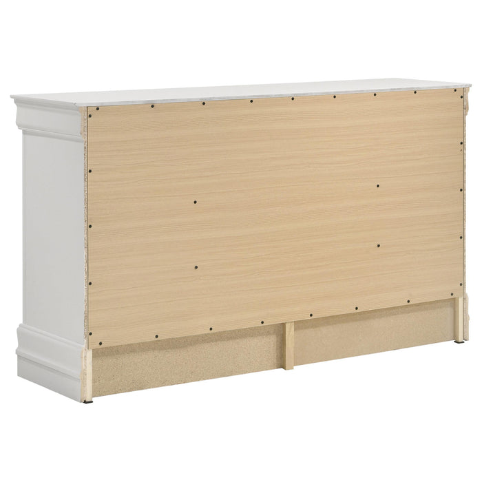 Louis Philippe 6-drawer Dresser White - Furniture Land (Milwaukee, WI)