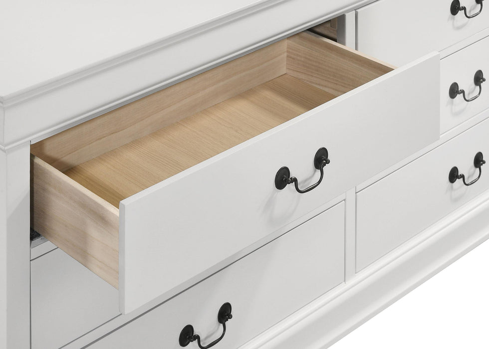 Louis Philippe 6-drawer Dresser White - Furniture Land (Milwaukee, WI)