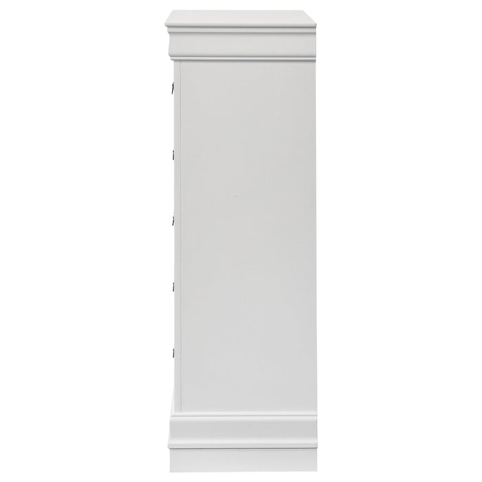 Louis Philippe 5-drawer Bedroom Chest White - Furniture Land (Milwaukee, WI)