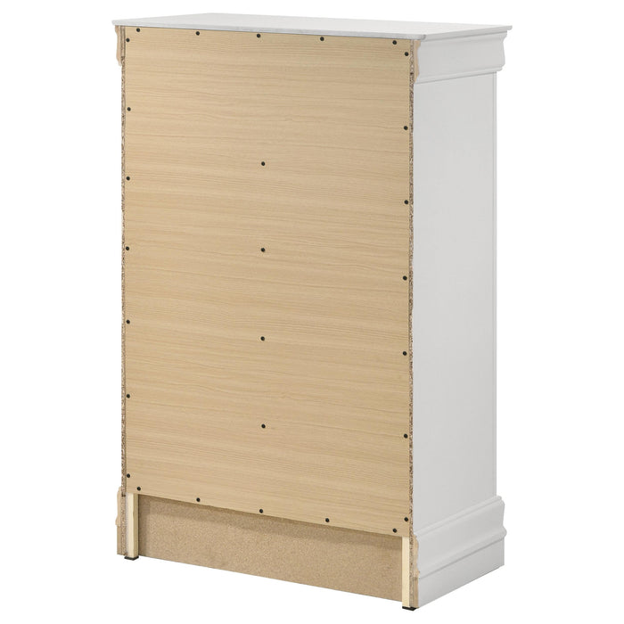 Louis Philippe 5-drawer Bedroom Chest White - Furniture Land (Milwaukee, WI)