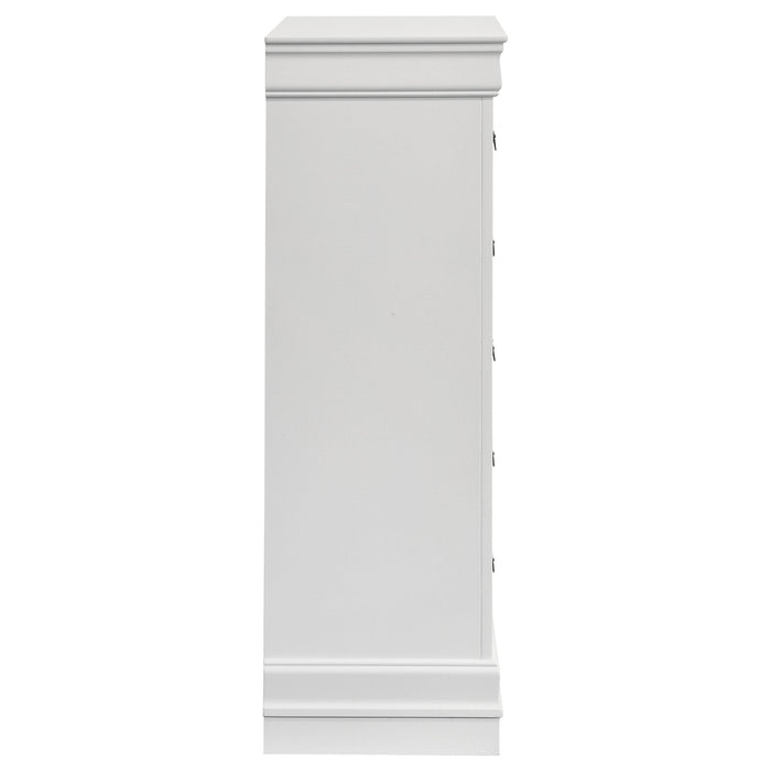 Louis Philippe 5-drawer Bedroom Chest White - Furniture Land (Milwaukee, WI)