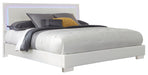 Felicity Eastern King, Queen, & Cal.King Panel Bed with LED Lighting Glossy White - Furniture Land (Milwaukee, WI)