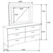 Felicity 6-drawer Dresser with LED Mirror White High Gloss - Furniture Land (Milwaukee, WI)