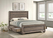 Kauffman California King, Eastren King & Queen Storage Bed Washed Taupe - Furniture Land (Milwaukee, WI)