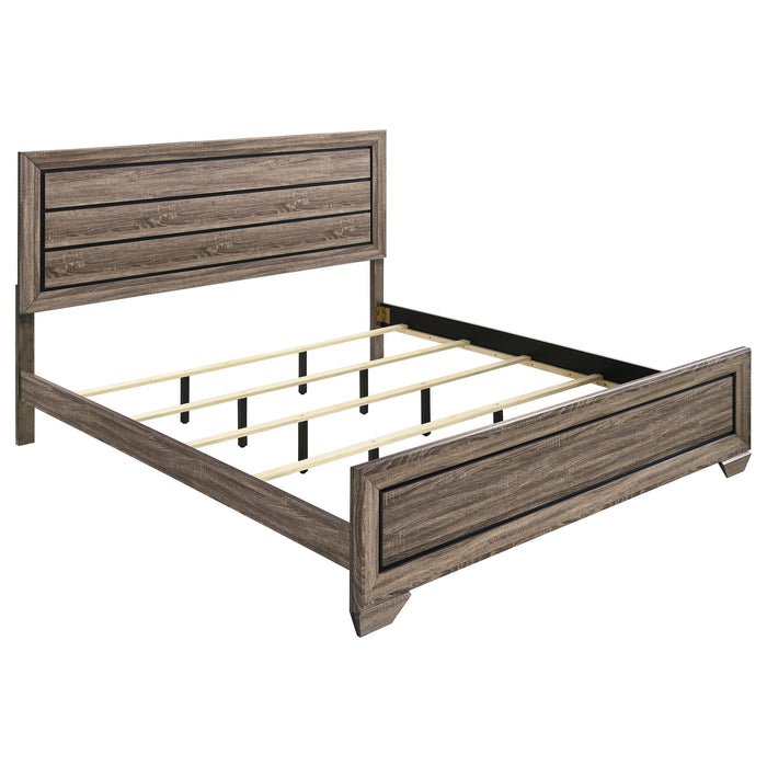 Kauffman California King, E.king, & Queen Panel Bed Washed Taupe - Furniture Land (Milwaukee, WI)