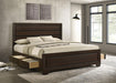 Kauffman California King, Eastren king, & Queen Storage Bed Dark Cocoa - Furniture Land (Milwaukee, WI)