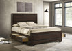 Kauffman California King, Eastren king, & Queen Storage Bed Dark Cocoa - Furniture Land (Milwaukee, WI)